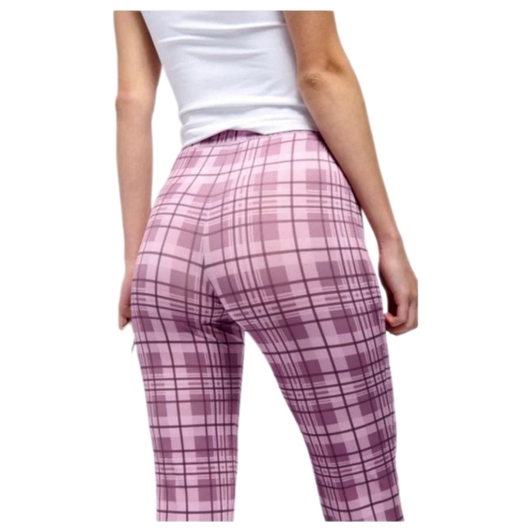 ShoSho Women's Pink Plaid Skinny Pants (Plus Size) - Picture 1 of 5